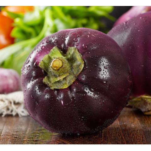 现摘山东圆茄子5斤农家自种新鲜蔬菜时令紫...